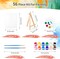 8 Pack 8 * 10In Canvas Boards for Painting, Art Canvas for Drawing with 16 Brushes & 8 Paint Trays & 16 Acrylic Paint, Mini Painting Canvas with Easel Set, Painting Kits for Adults & Kids Party